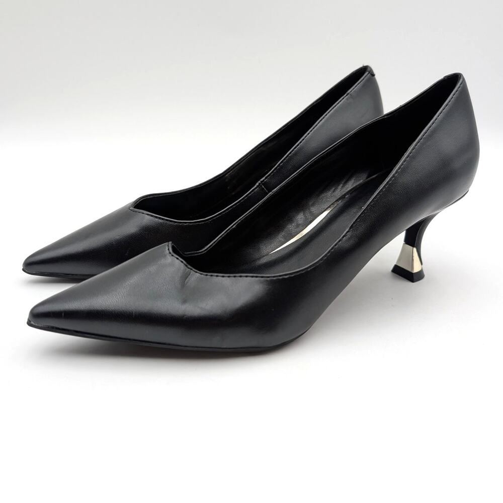 Nine West Ariella Pointed Toe Kitten Heel Pump Women's Black Size US8.5M EU39.5